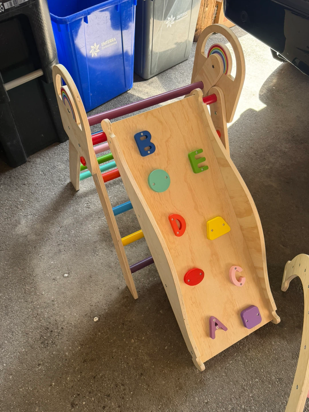 Wooden Climbing Arch and Slide Set - photo 2