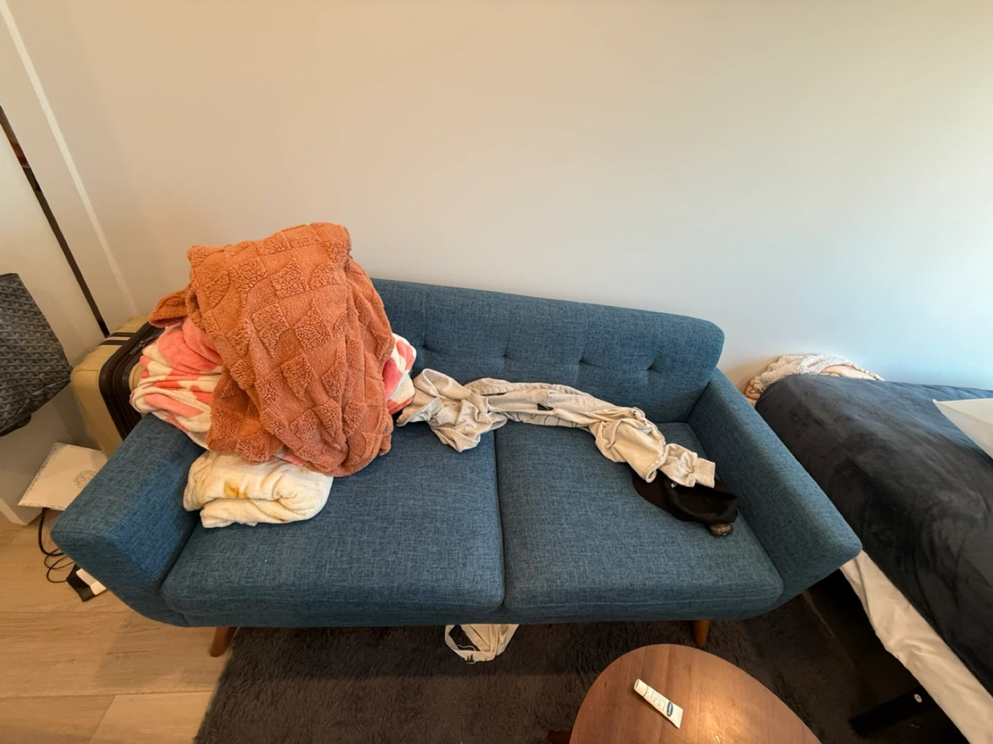 Blue Tufted Sofa