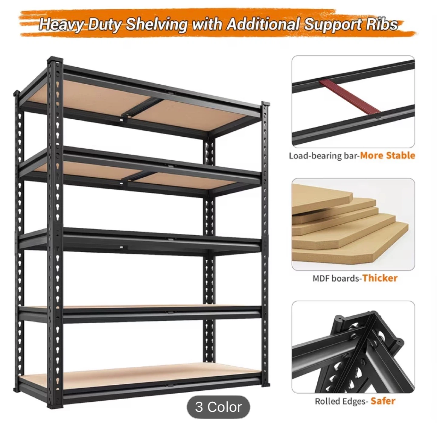 Brand NEW in a box - 72 inch Metal Shelves Unit - photo 3