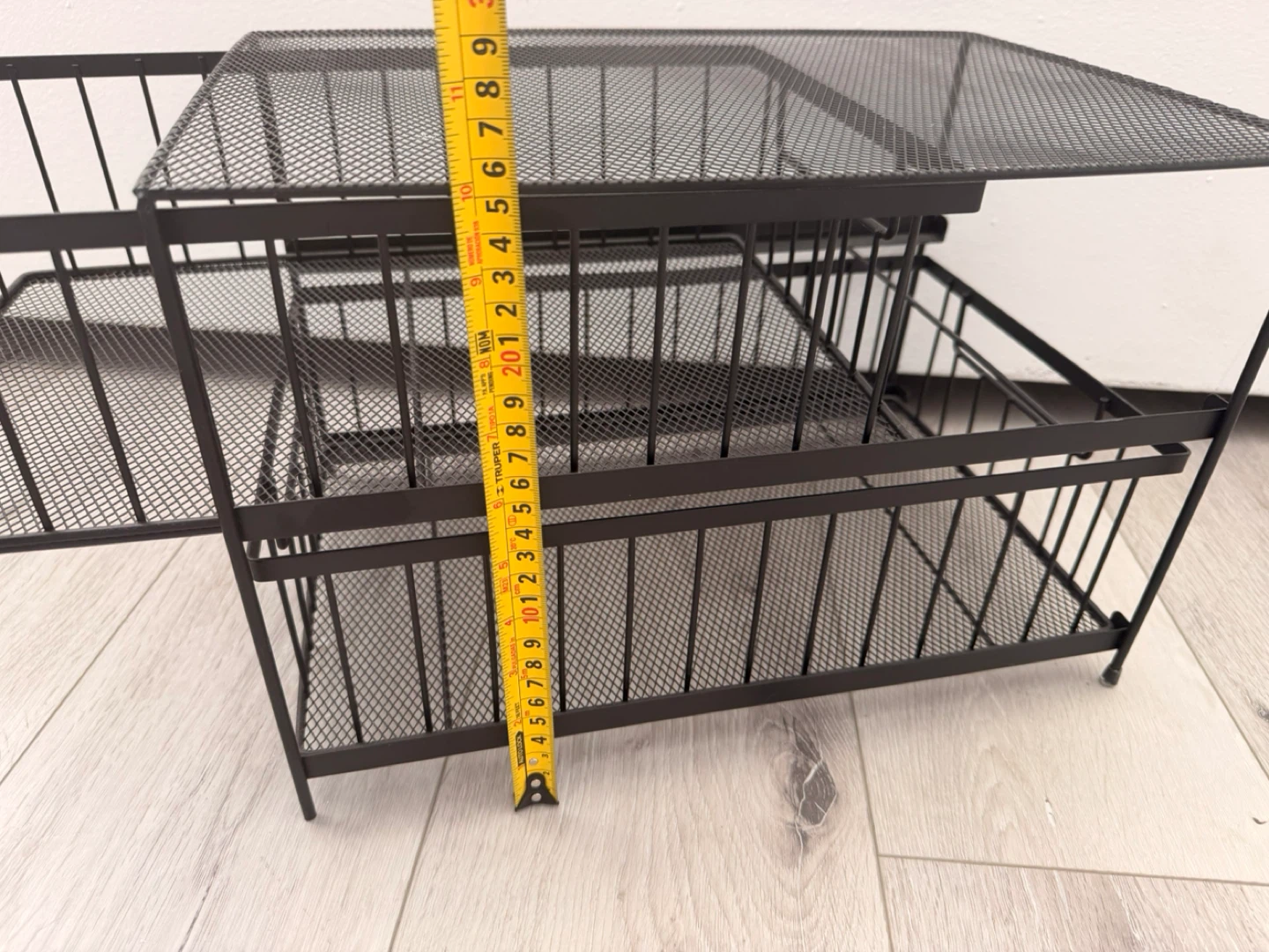 Black Metal Wire Storage Basket with 2 Drawers - photo 3