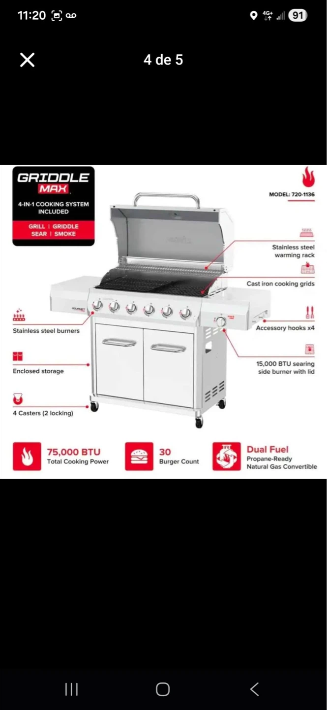 Nexgrill Gourmet 720-1136 5-Burner Propane Gas Grill