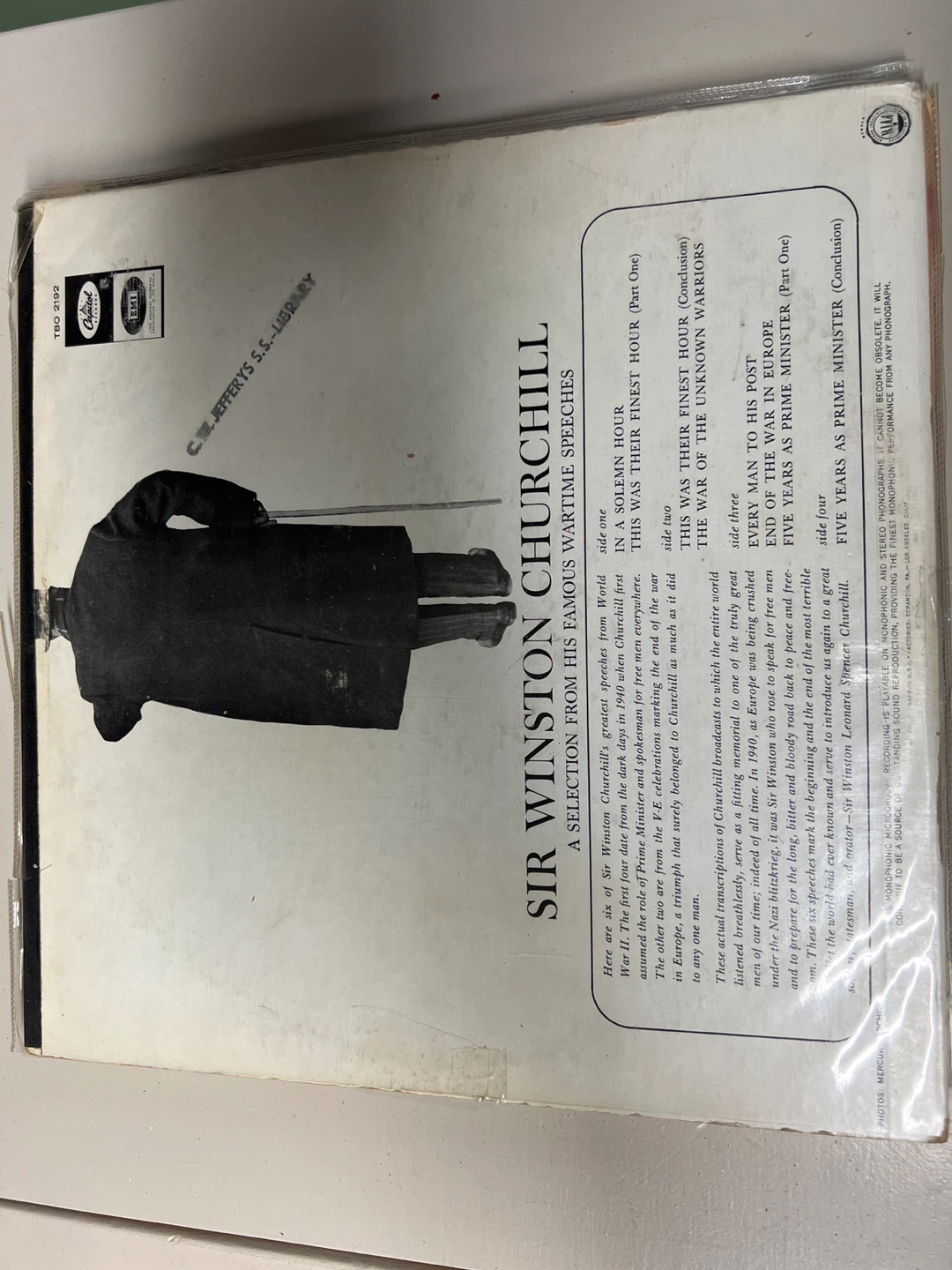 Sir Winston Churchill - Wartime Speeches Vinyl Record - photo 5