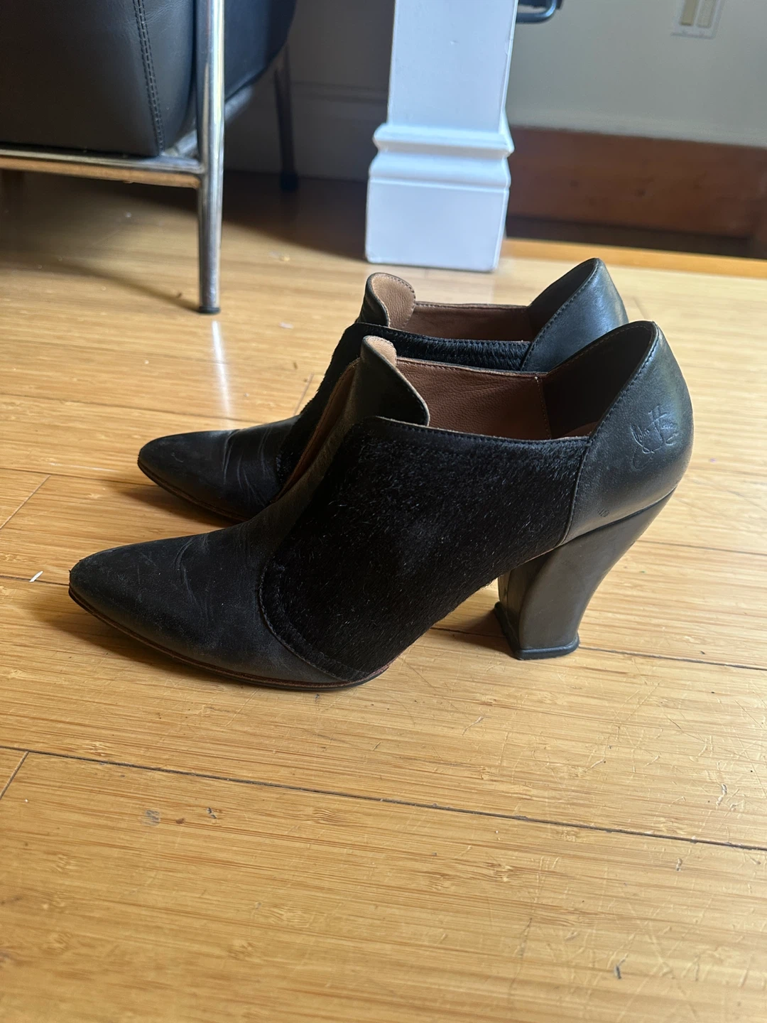 JON FLUEVOG WOMEN SIZE 9 HIGH HEEL BOOTIES BLACK LEATHER - photo 2