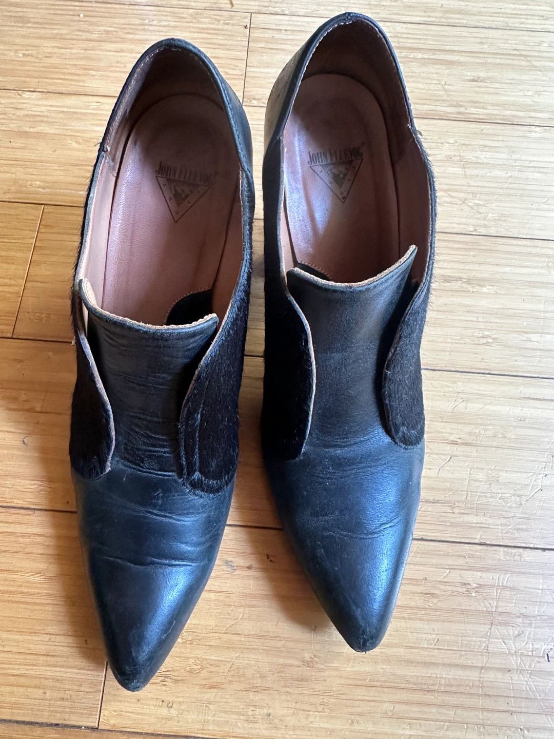 JON FLUEVOG WOMEN SIZE 9 HIGH HEEL BOOTIES BLACK LEATHER - photo 3
