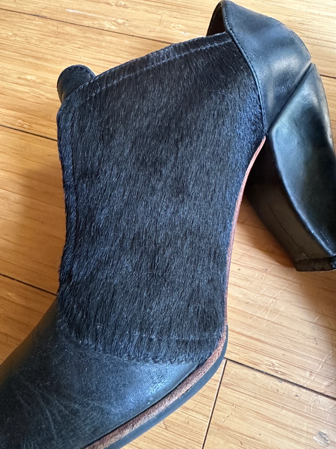 JON FLUEVOG WOMEN SIZE 9 HIGH HEEL BOOTIES BLACK LEATHER - photo 5