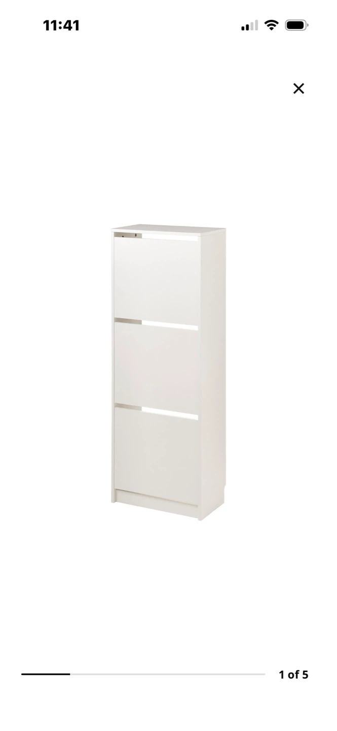 White 3-Tier Shoe Cabinet