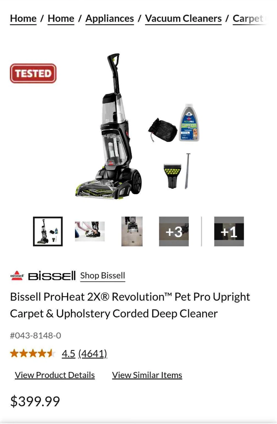 Bissell ProHeat 2X Revolution Pet Pro Carpet Cleaner - photo 2