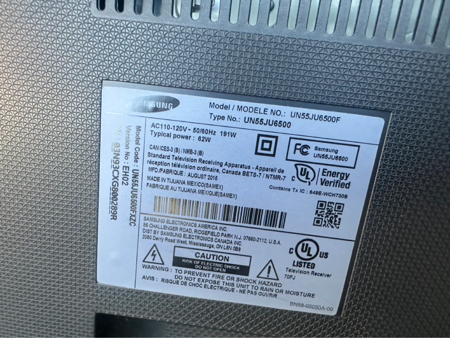 Samsung 55" UN55JU6500F 4K UHD Smart TV - photo 2
