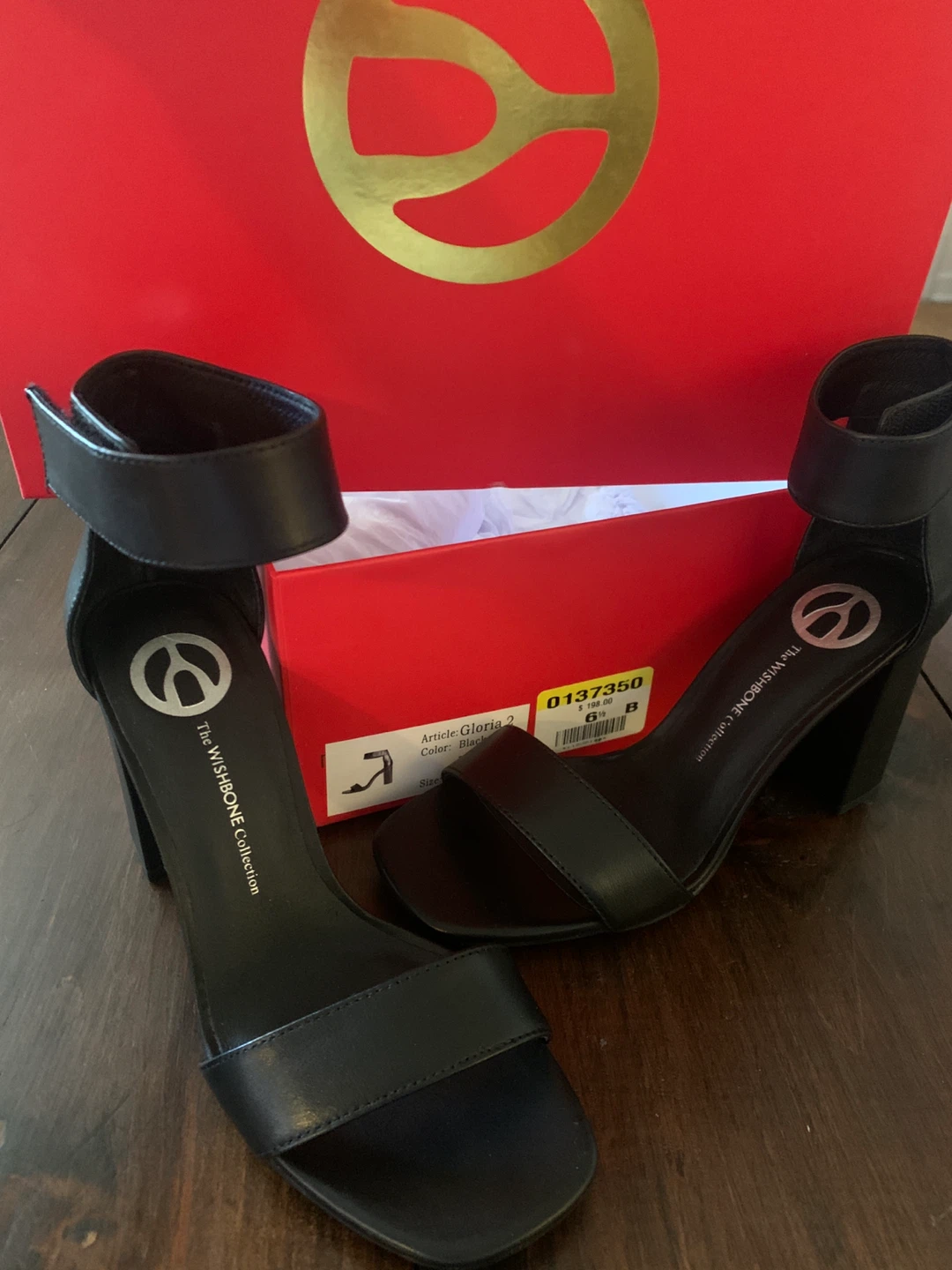 Wishbone Black Heels size 6.5 brand new