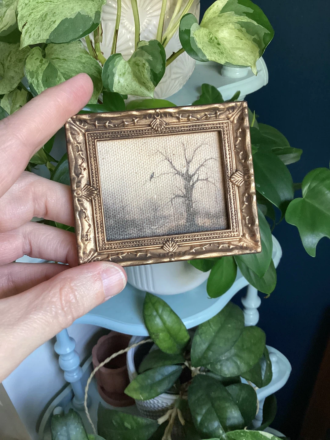 Miniature Framed Artwork - Tree and Crow - photo 3