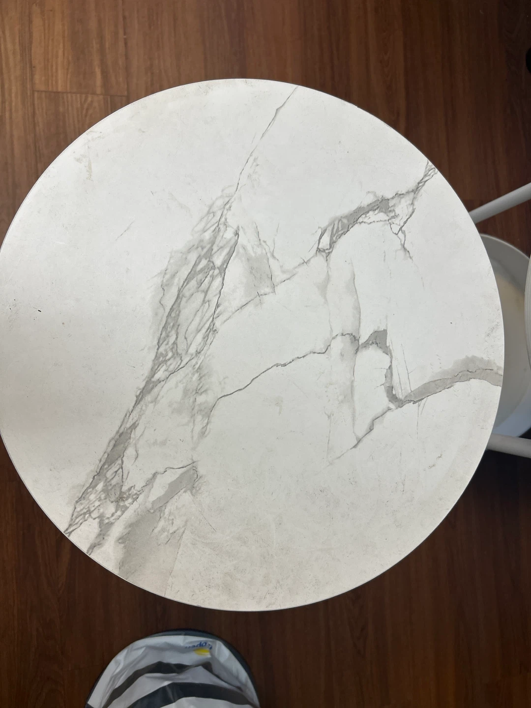 Set of 2 Round Marble Top Side Tables with Storage - photo 2