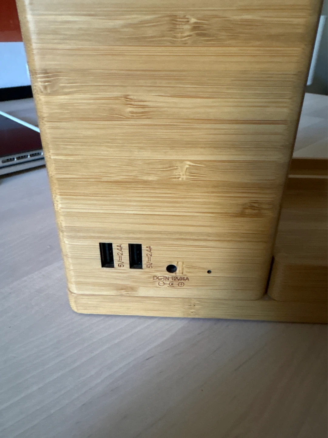 Bamboo Desk Organizer with Charging Ports - photo 2