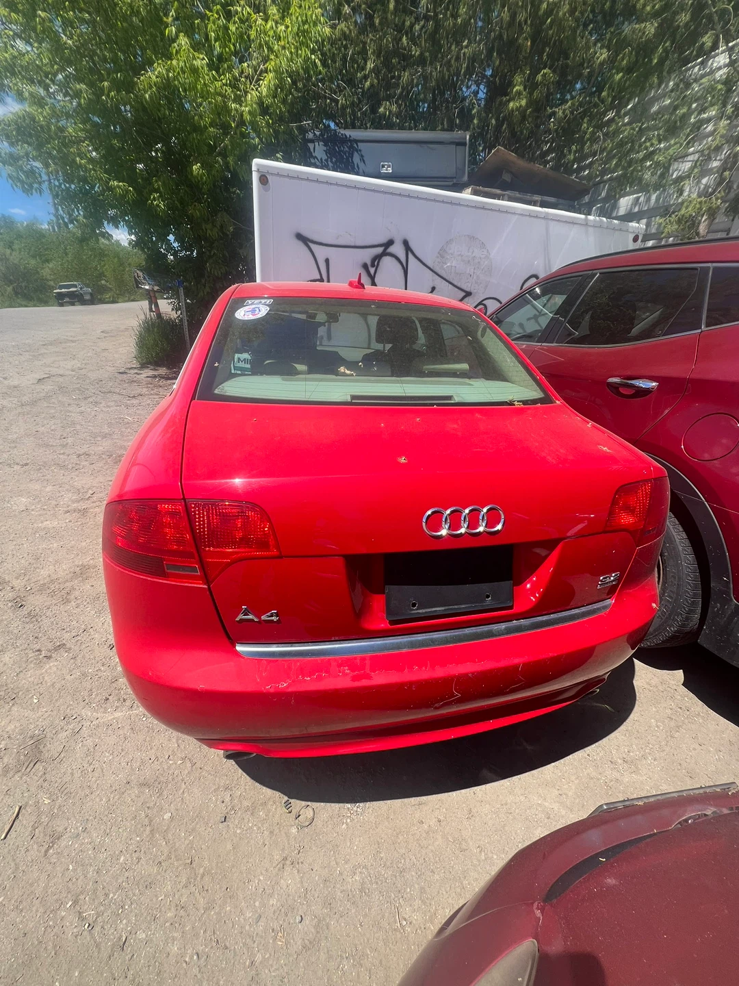 2008 Red Audi A4 Sedan for parts