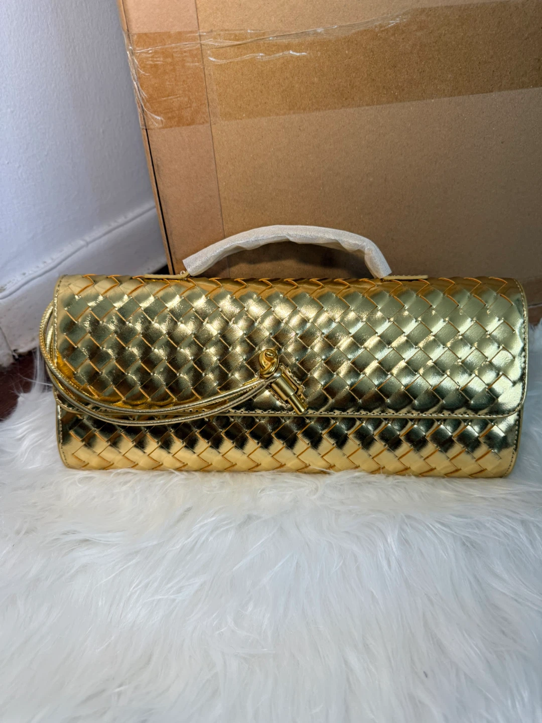 Gold bottega bag