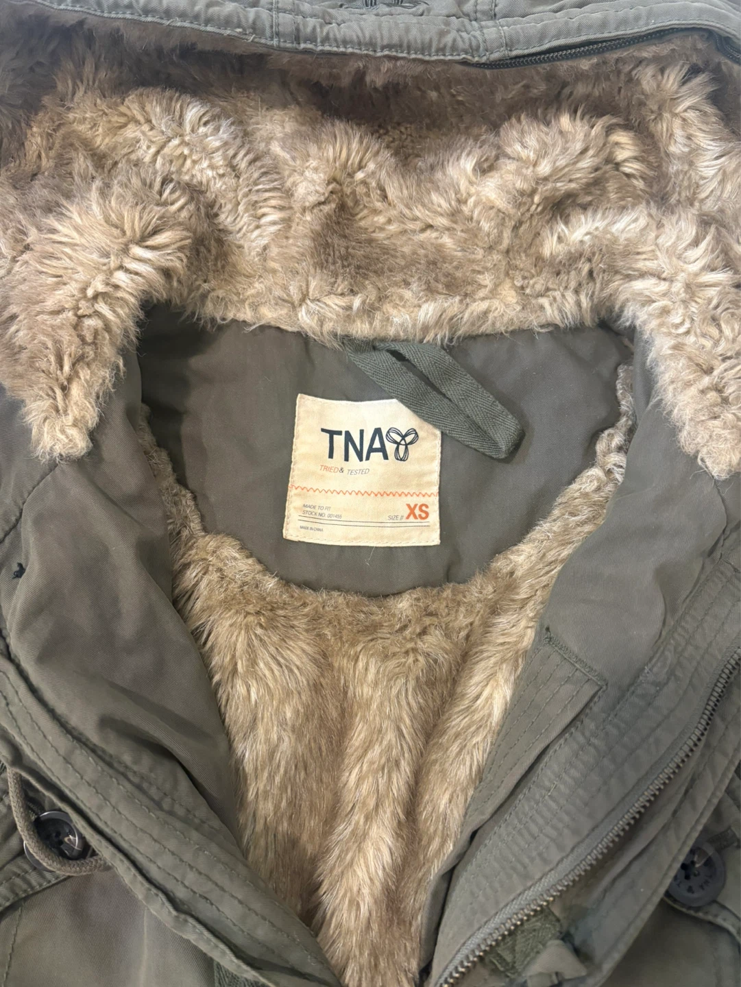 TNA Khaki Parka Jacket XS - photo 2