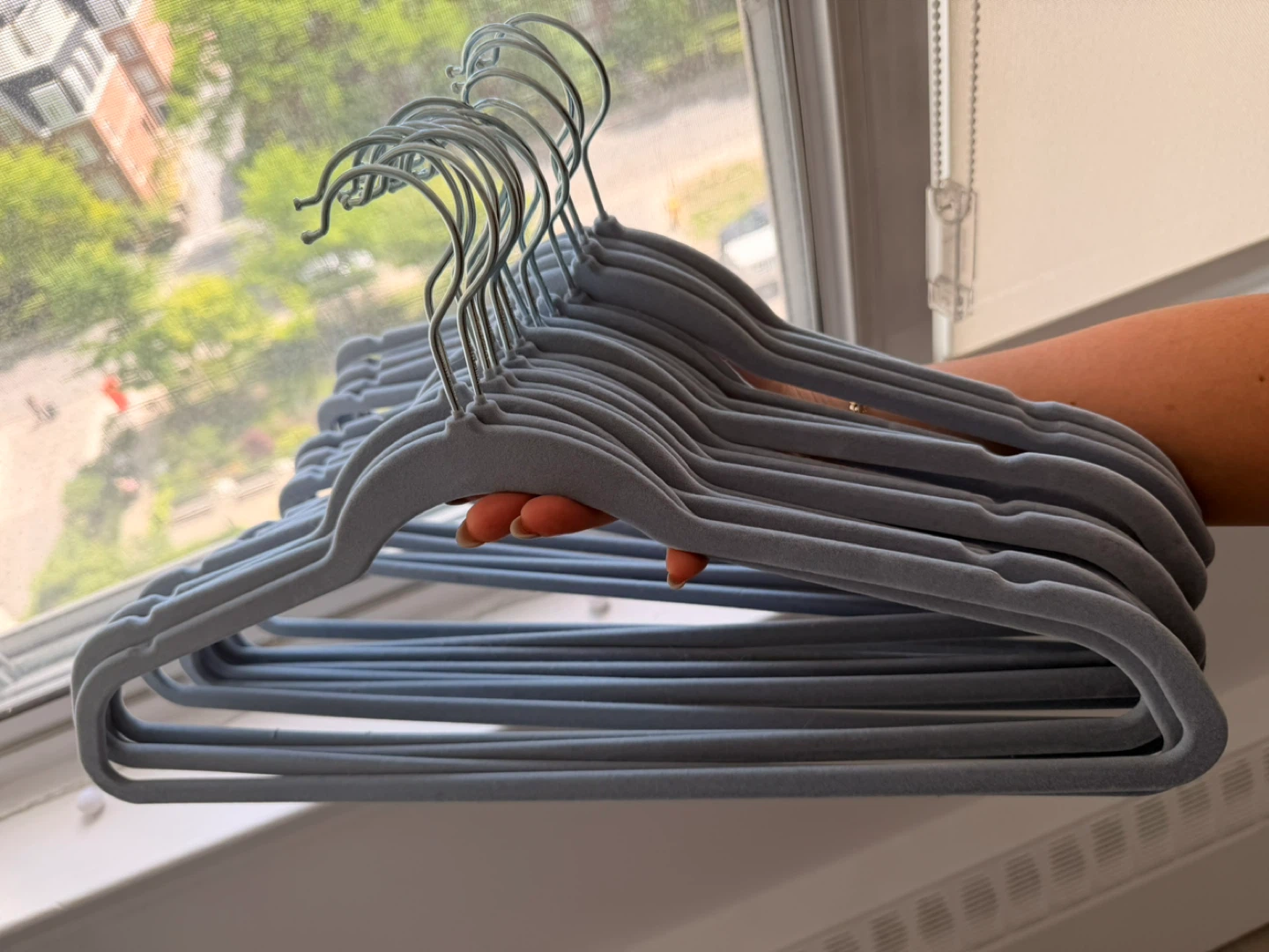 Set of 42 Blue Velvet Hangers