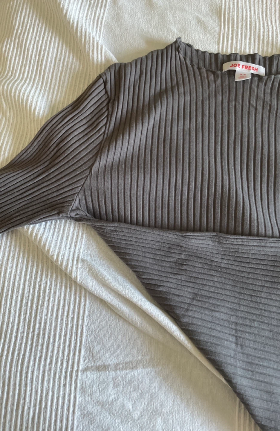 Joe Fresh Grey Ribbed Long Sleeve Shirt - photo 3