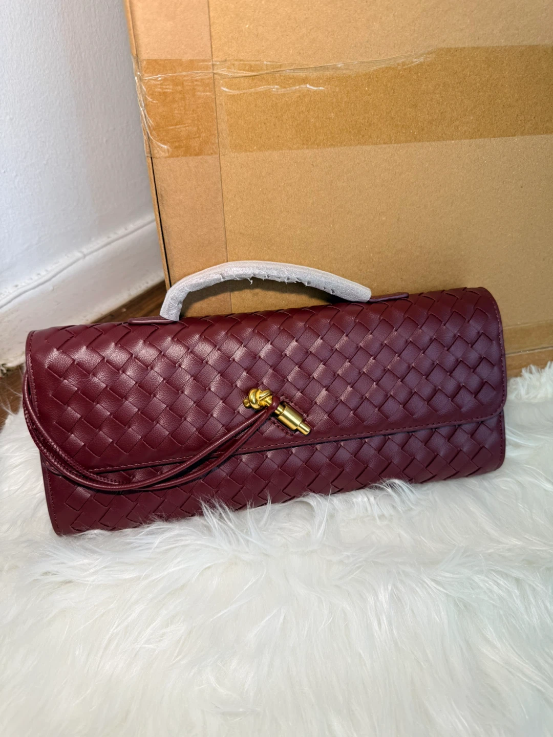 Burgundy Bottega bag