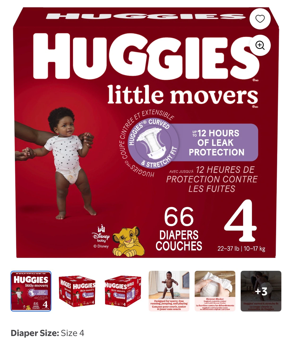 Huggies Little Movers Diapers Size 4 - 66 Count