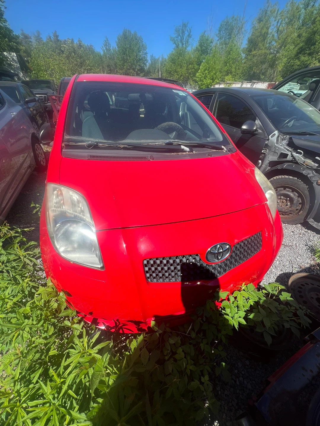 2011 Red Toyota Yaris Hatchback for parts