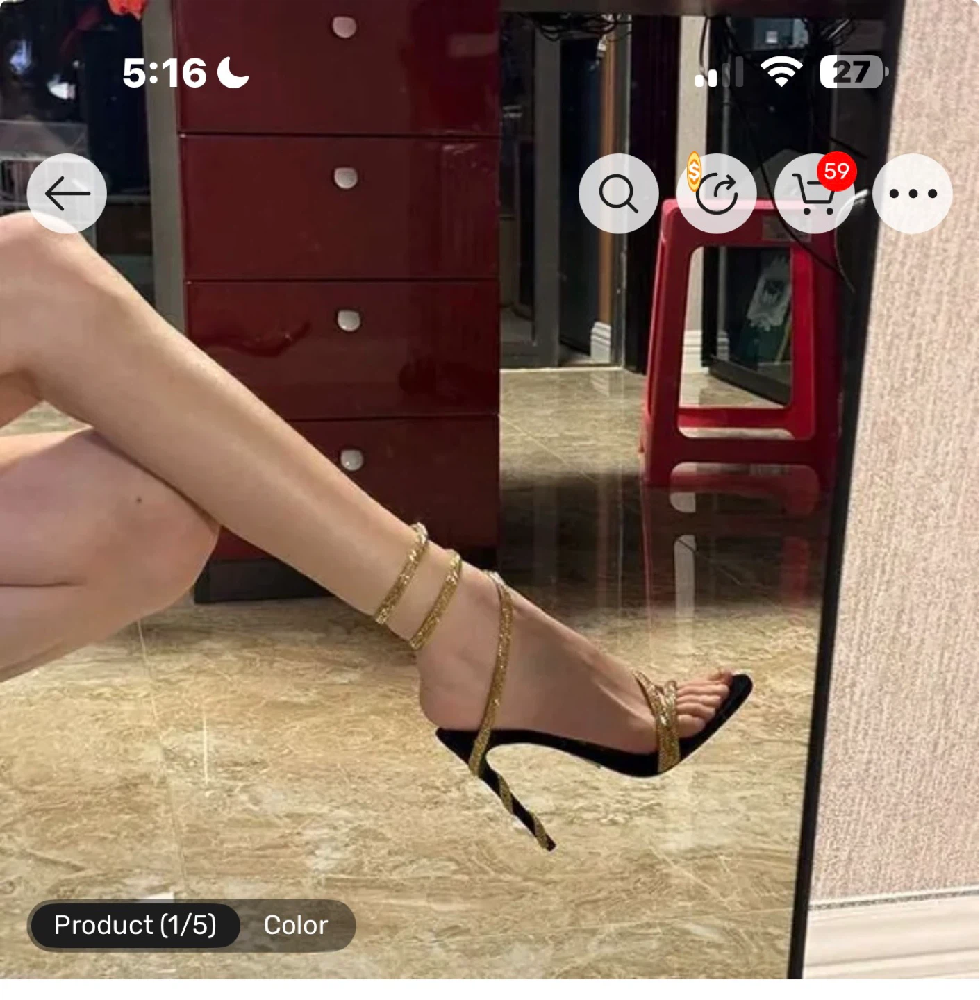 Gold heel
