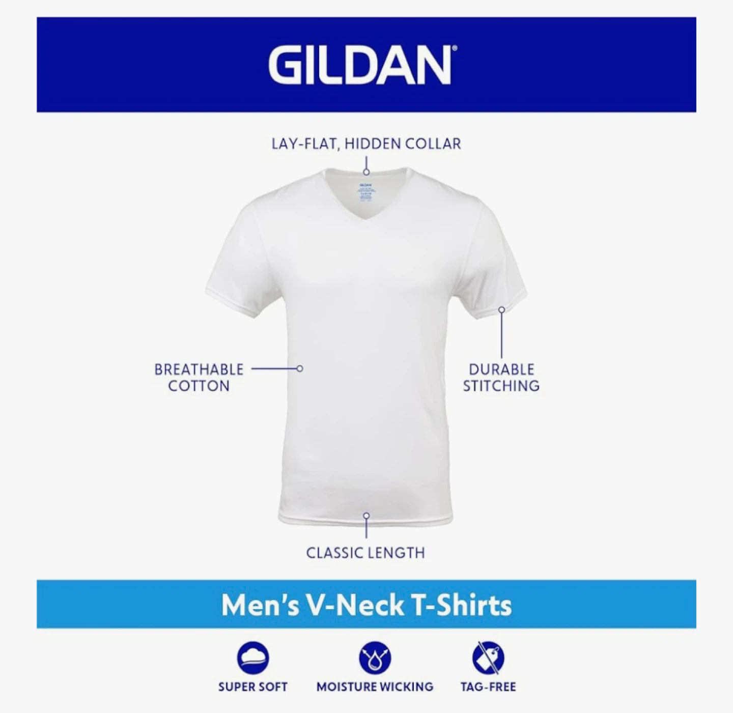 New Gilden large v-neck t-shirts 9-pack - photo 2