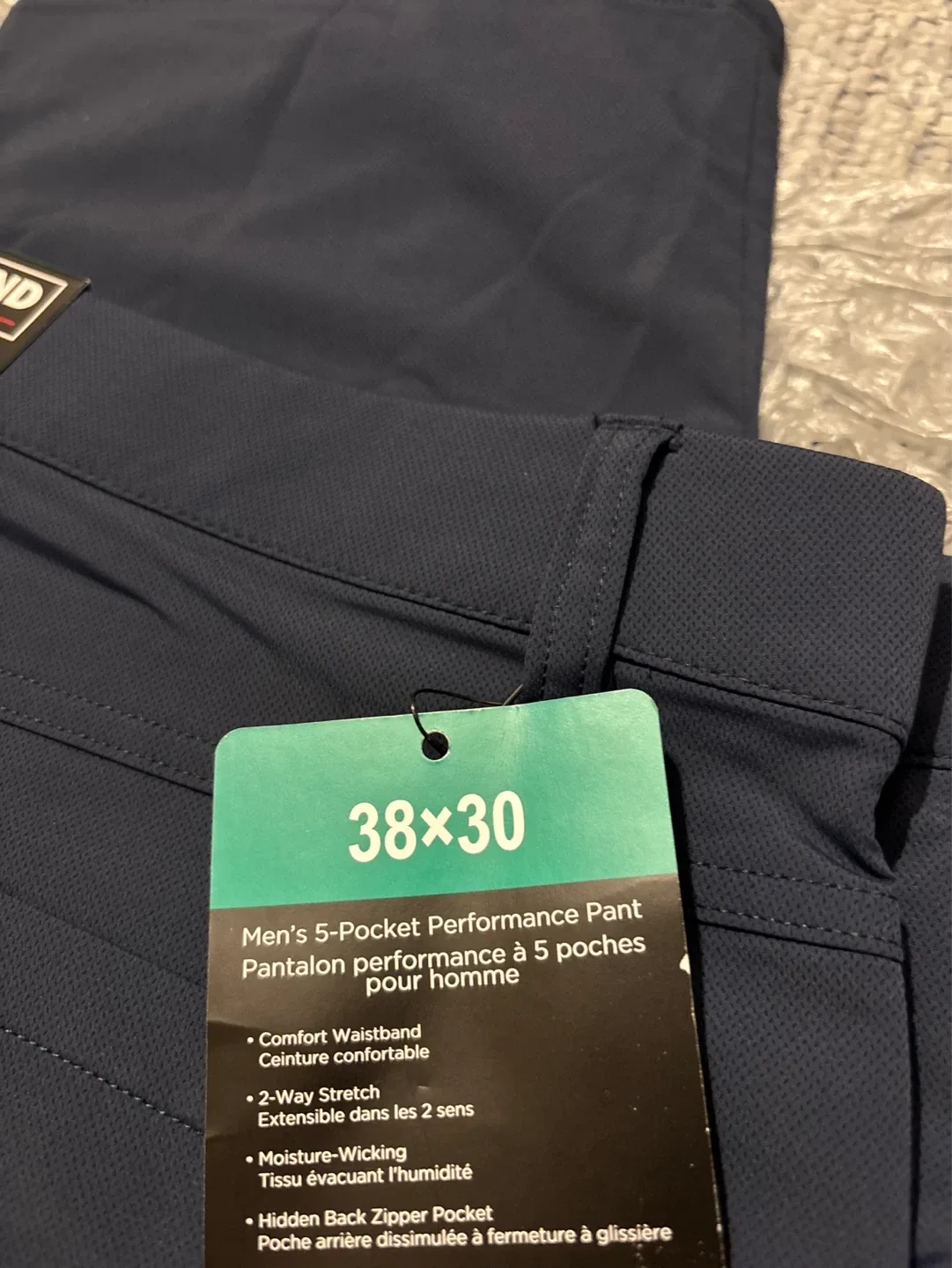 Kirkland Signature Men's 5-Pocket Performance Pants 38x30 - photo 3