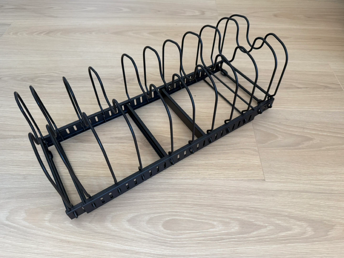 Black Metal Pan and Pot Lid Organizer Rack