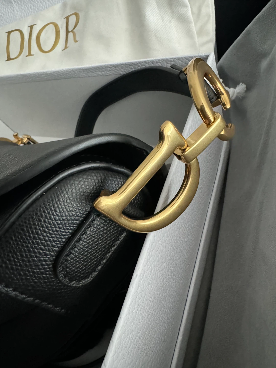 Christian Dior Black Leather Saddle Bag - photo 3