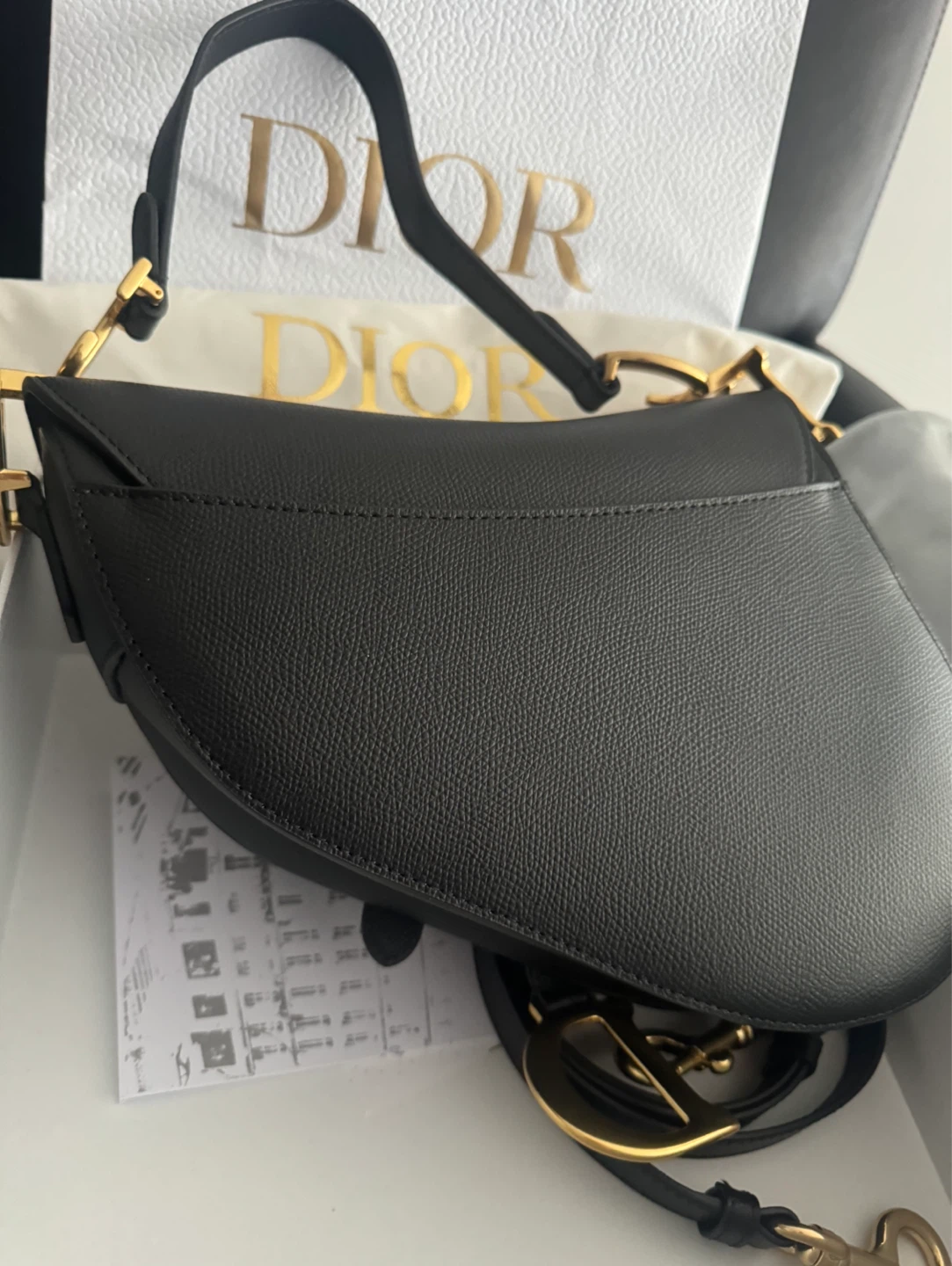 Christian Dior Black Leather Saddle Bag - photo 2