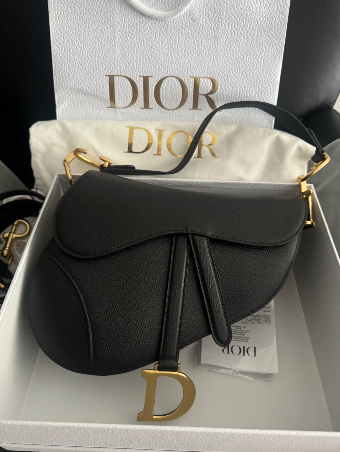 Christian Dior Black Leather Saddle Bag - photo 5