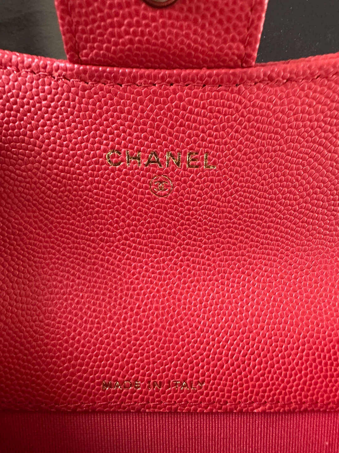 Chanel Red Caviar Leather Card Holder - photo 5