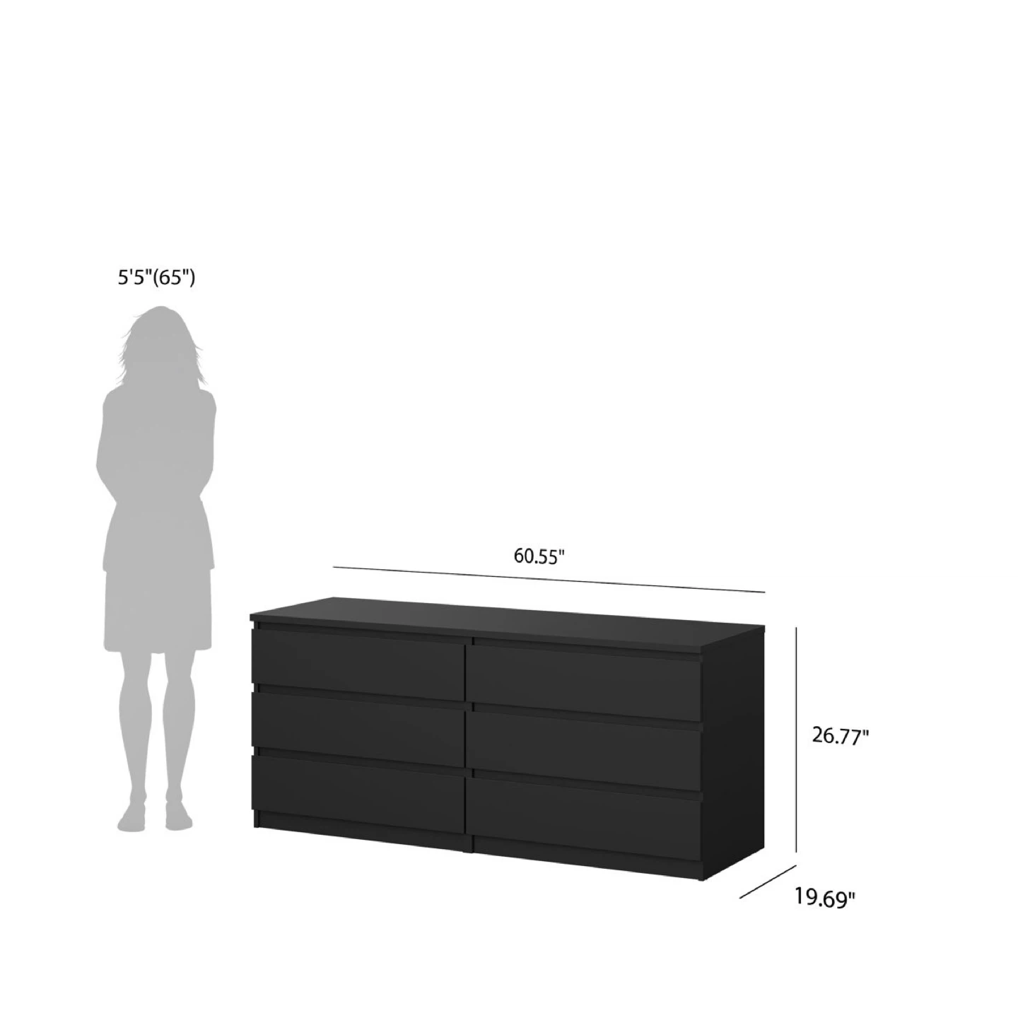 Black 6-Drawer Dresser - photo 4