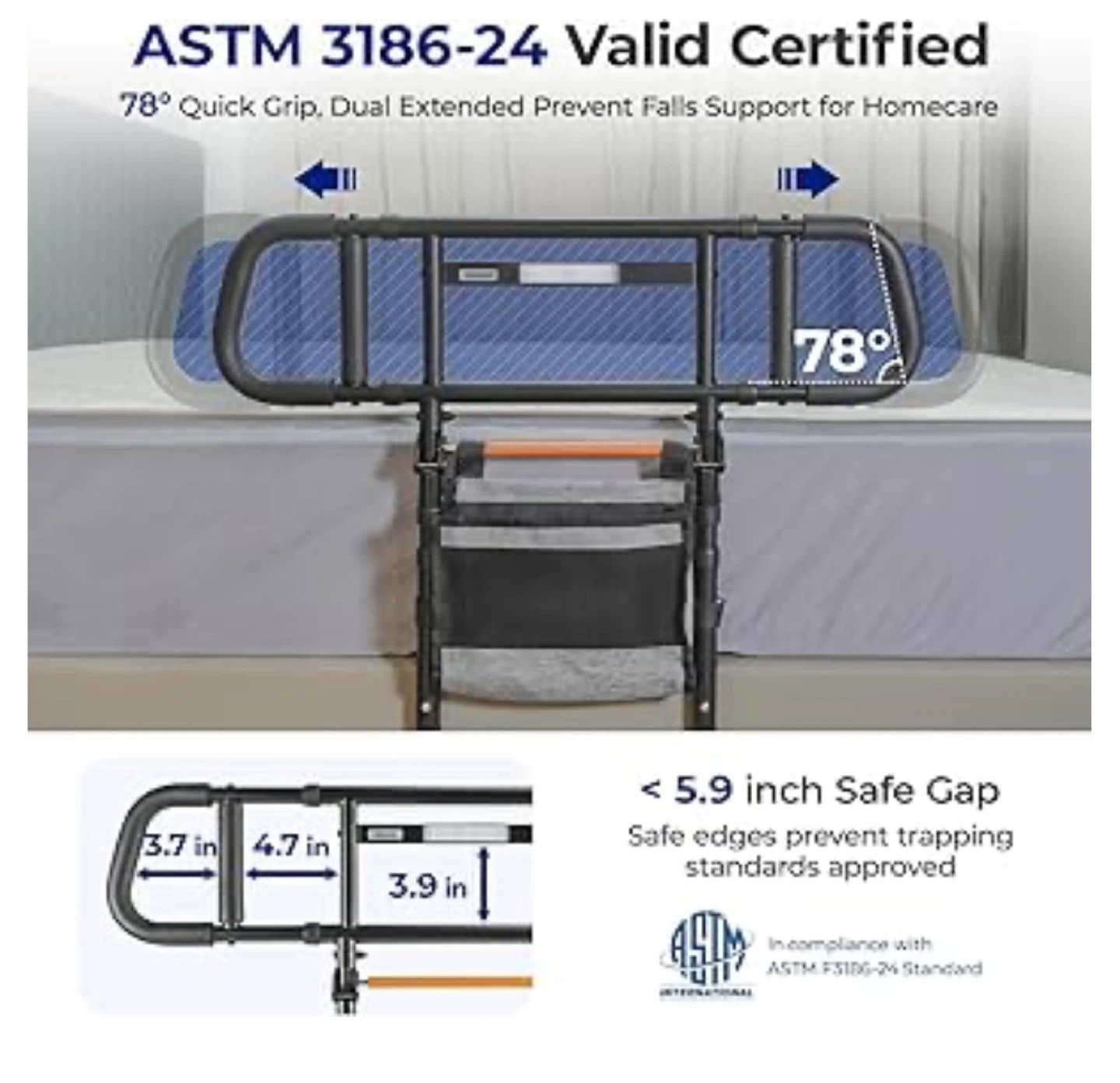 C5 Pro Bed Assist Rails for Seniors, 350LBS - photo 5