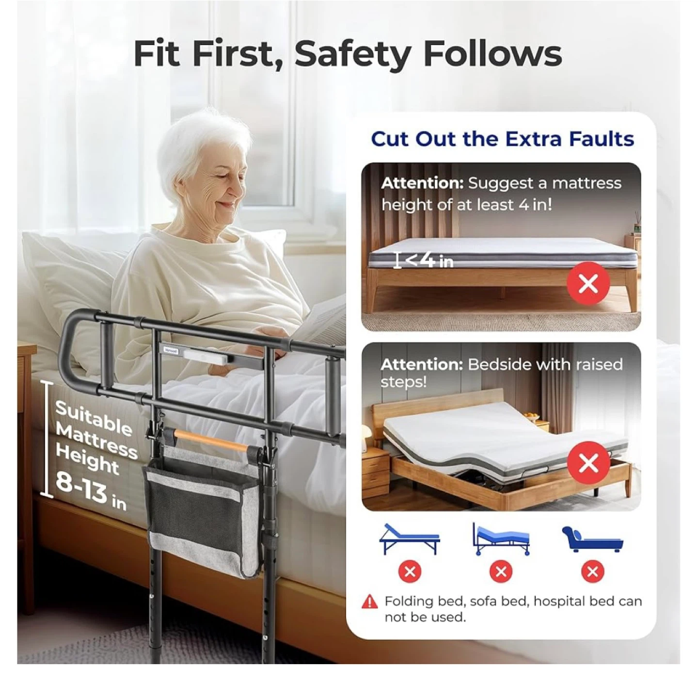 C5 Pro Bed Assist Rails for Seniors, 350LBS - photo 3