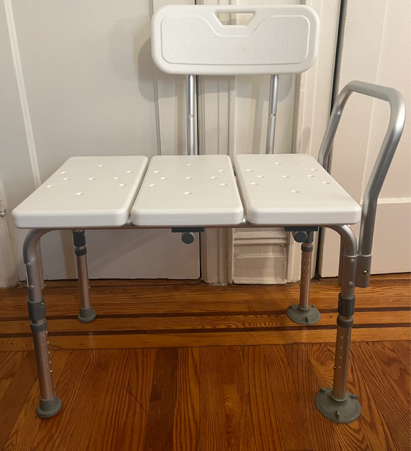 White Shower Chair with Back and Arms