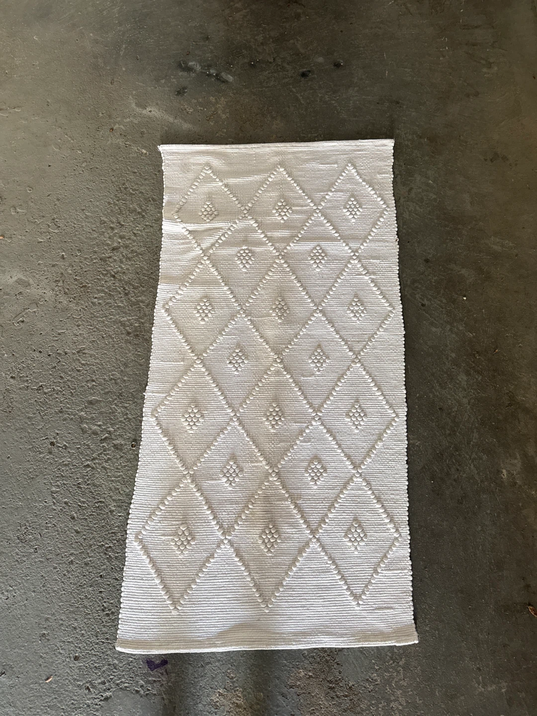 White Diamond Textured Rug