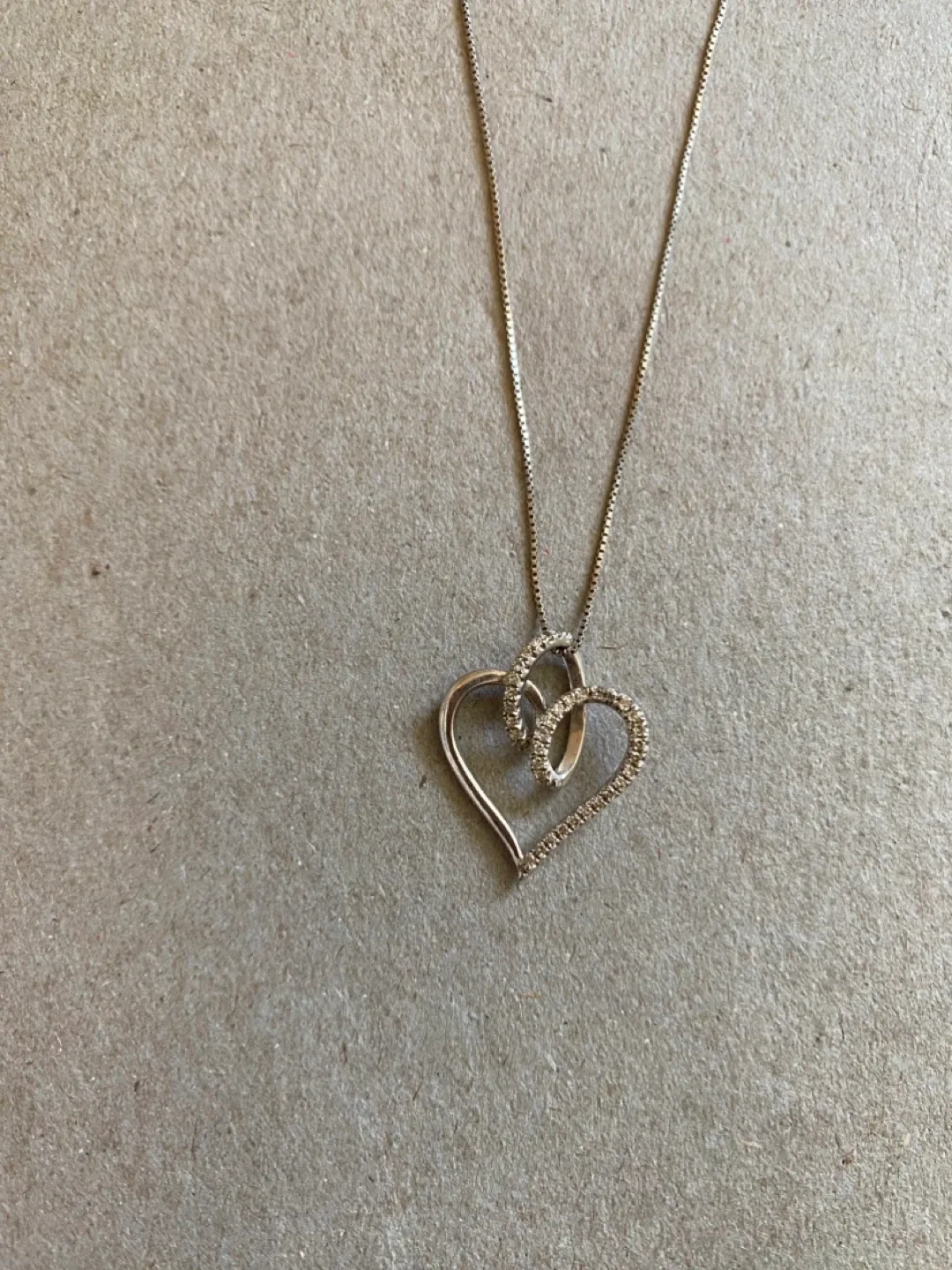 10K white gold Heart Pendant Necklace with Diamonds - photo 3