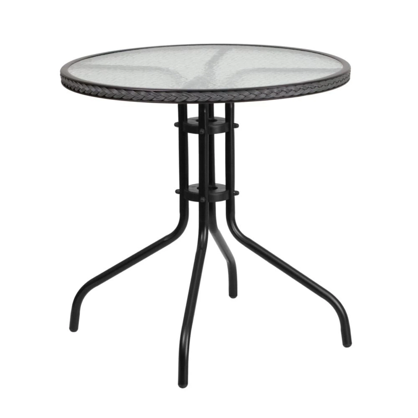 Wicker patio bistro set with glass table - photo 3