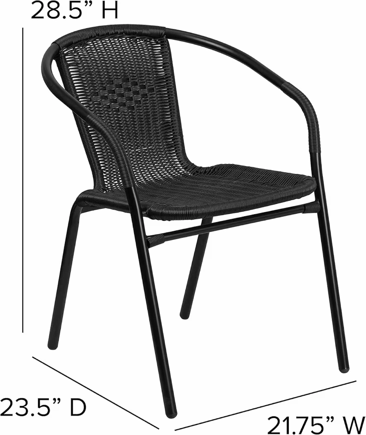 Wicker patio bistro set with glass table - photo 4