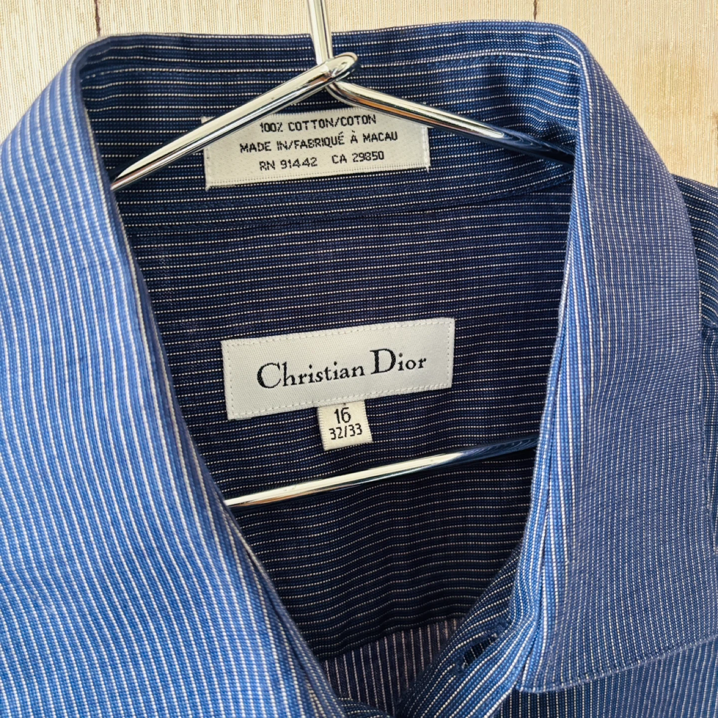 Christian Dior Blue Striped Dress Shirt (M/L)