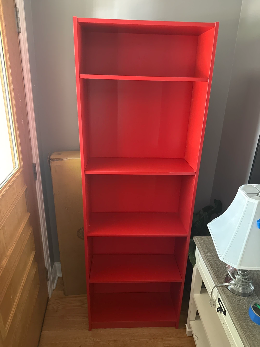 Red 5-Shelf Bookshelf