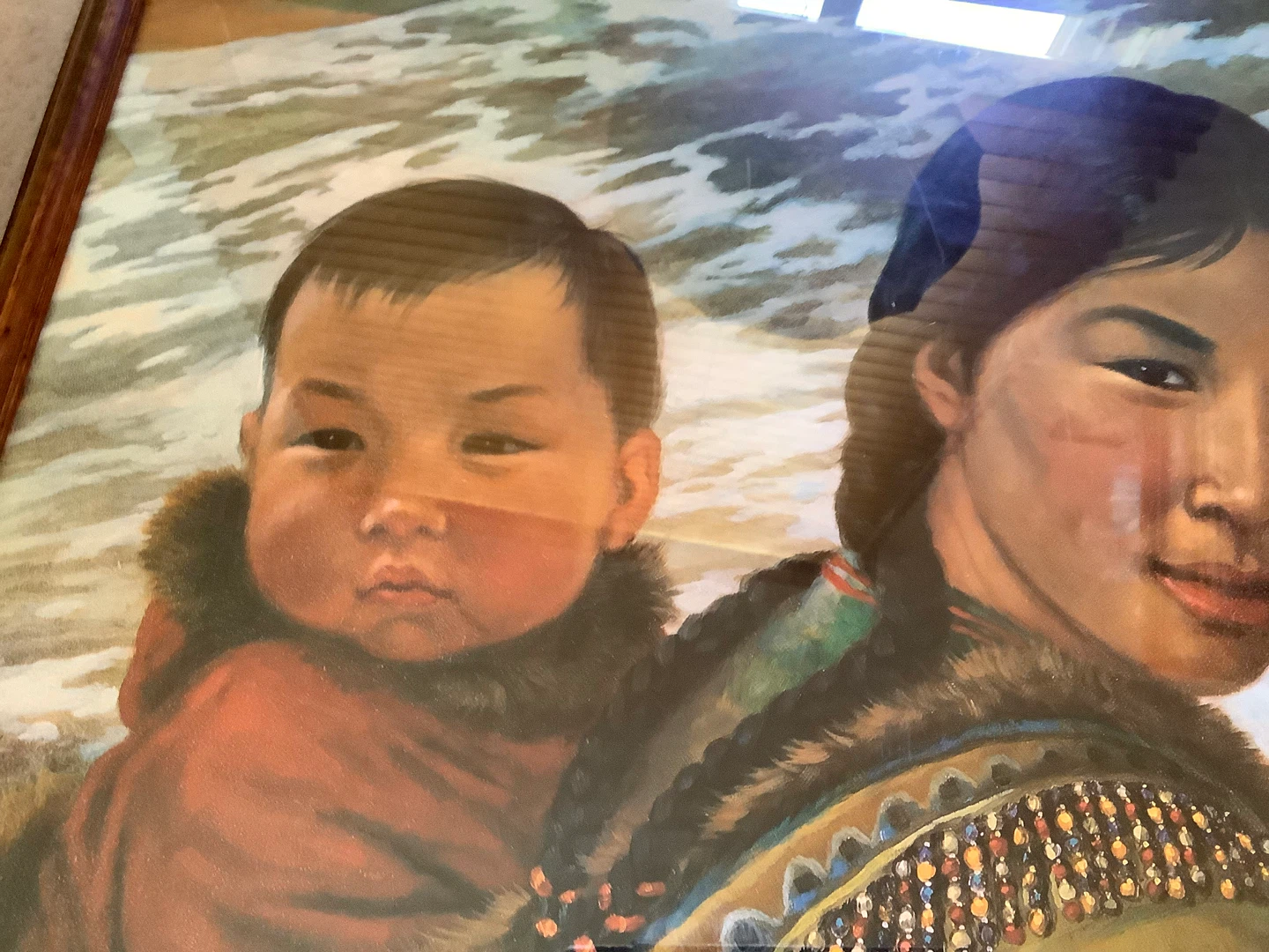 Large Vintage Nori Peter Print of an Inuit Mother & Child🐞 - photo 3