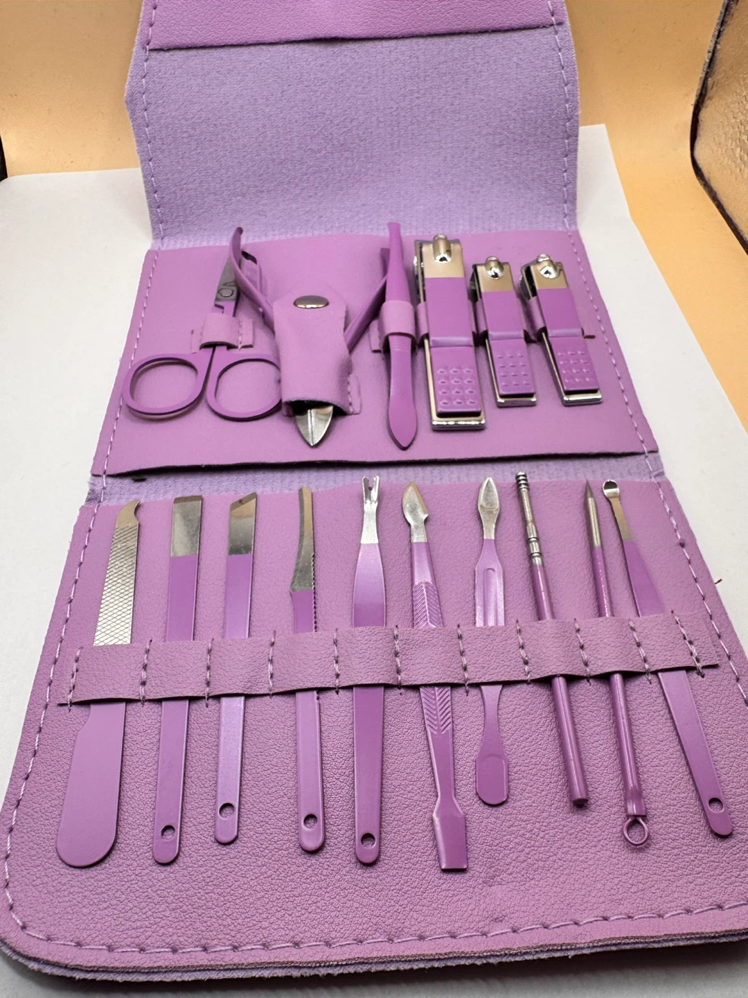 Purple Manicure and Pedicure Tool Set