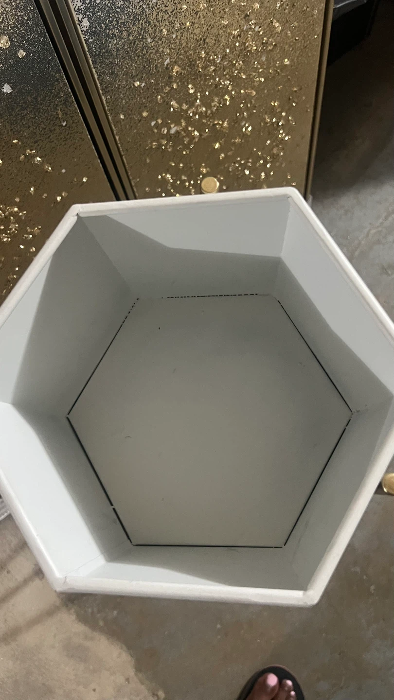 White Hexagonal Planter with Gold Stand - photo 3