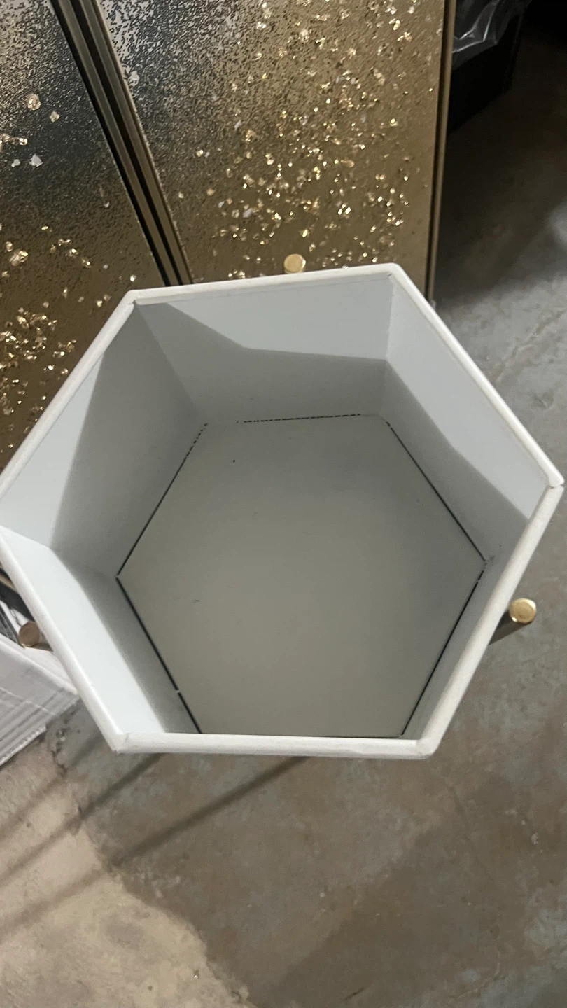 White Hexagonal Planter with Gold Stand - photo 4