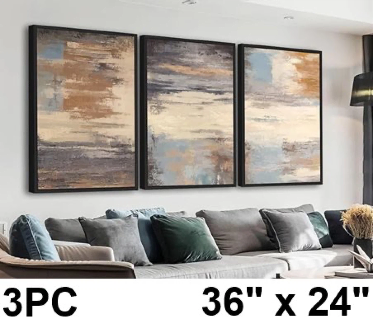 Set of 3 Abstract Canvas Wall Art Prints