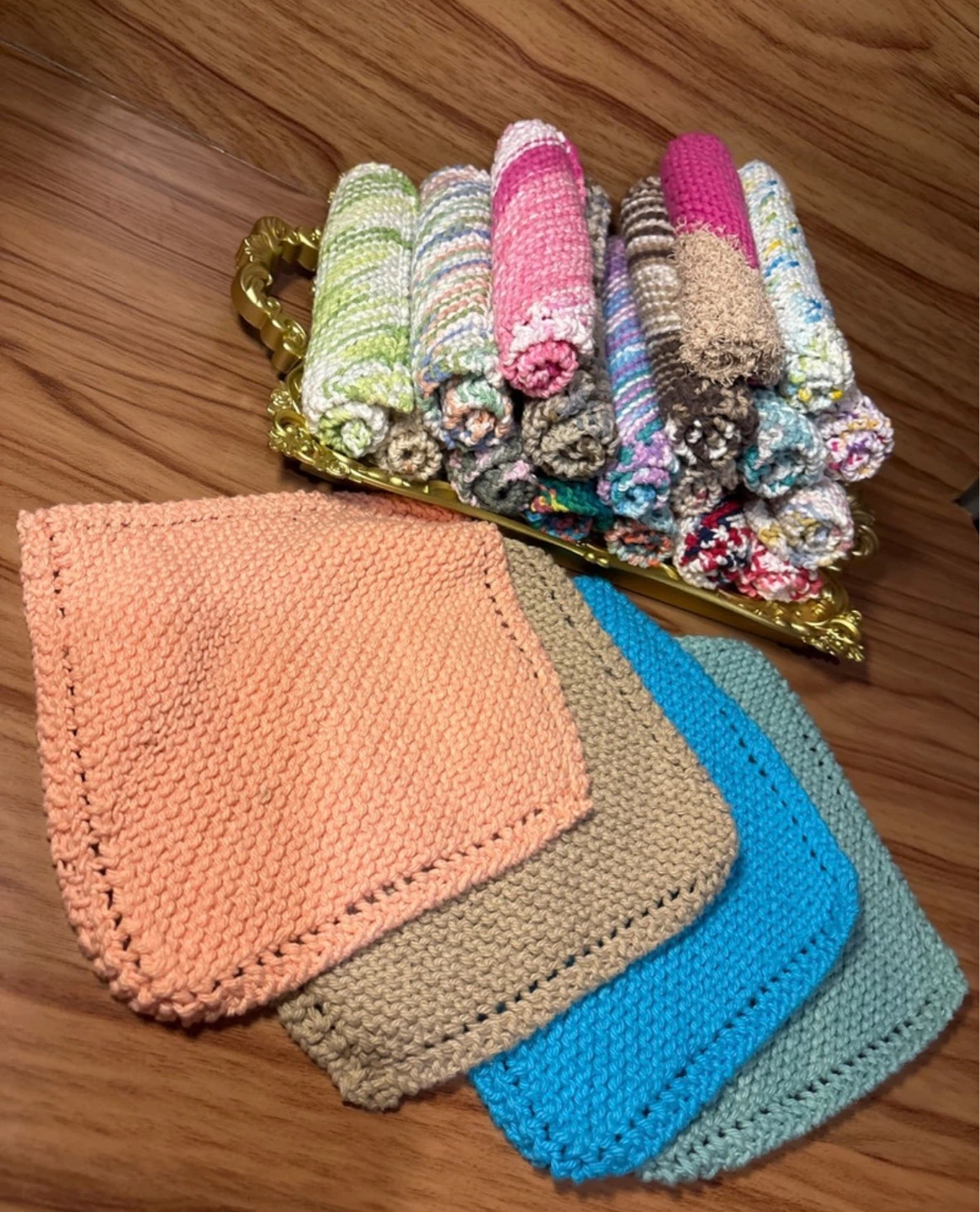 Handmade knitted Washcloths