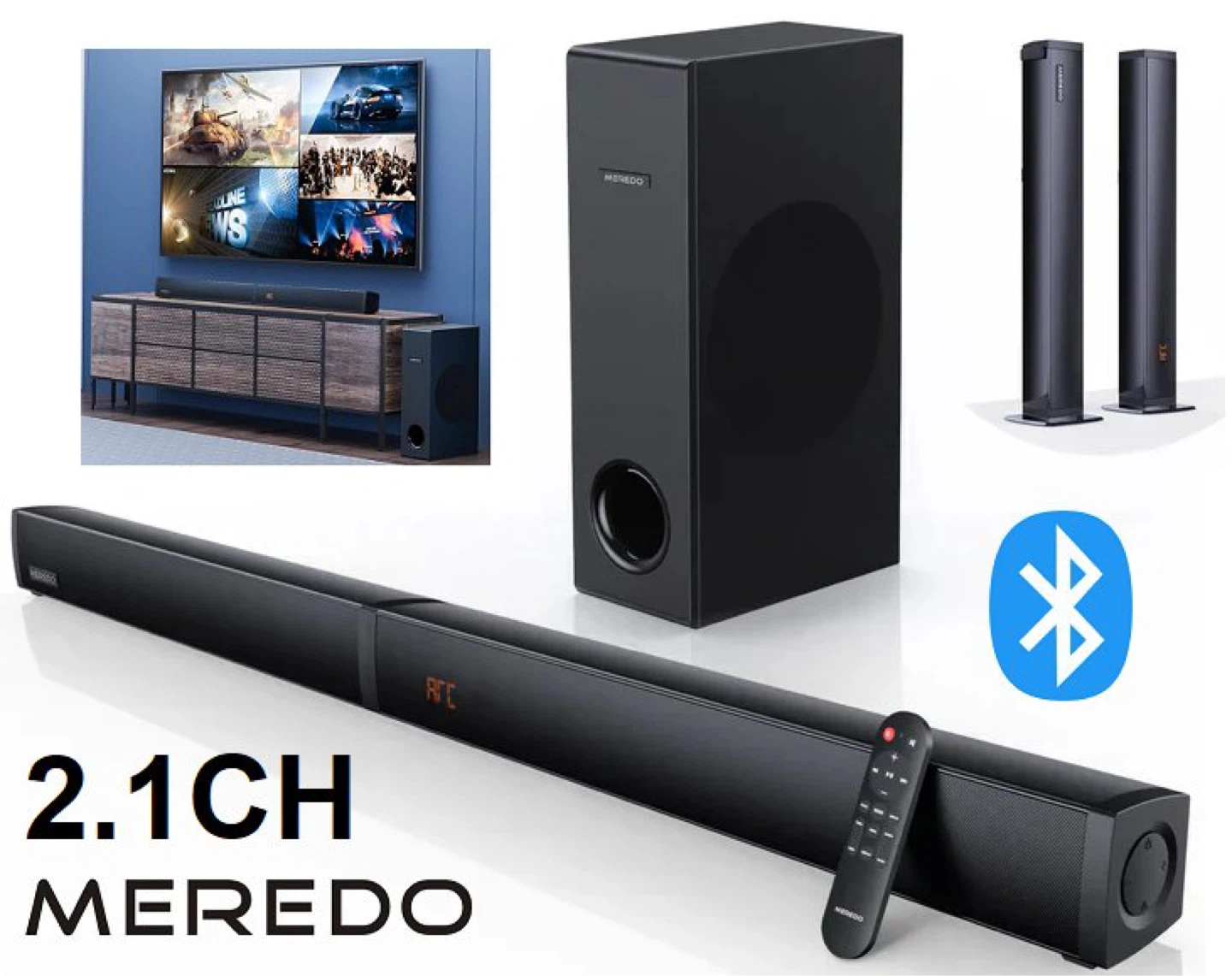 Meredo 2.1 Channel Soundbar System
