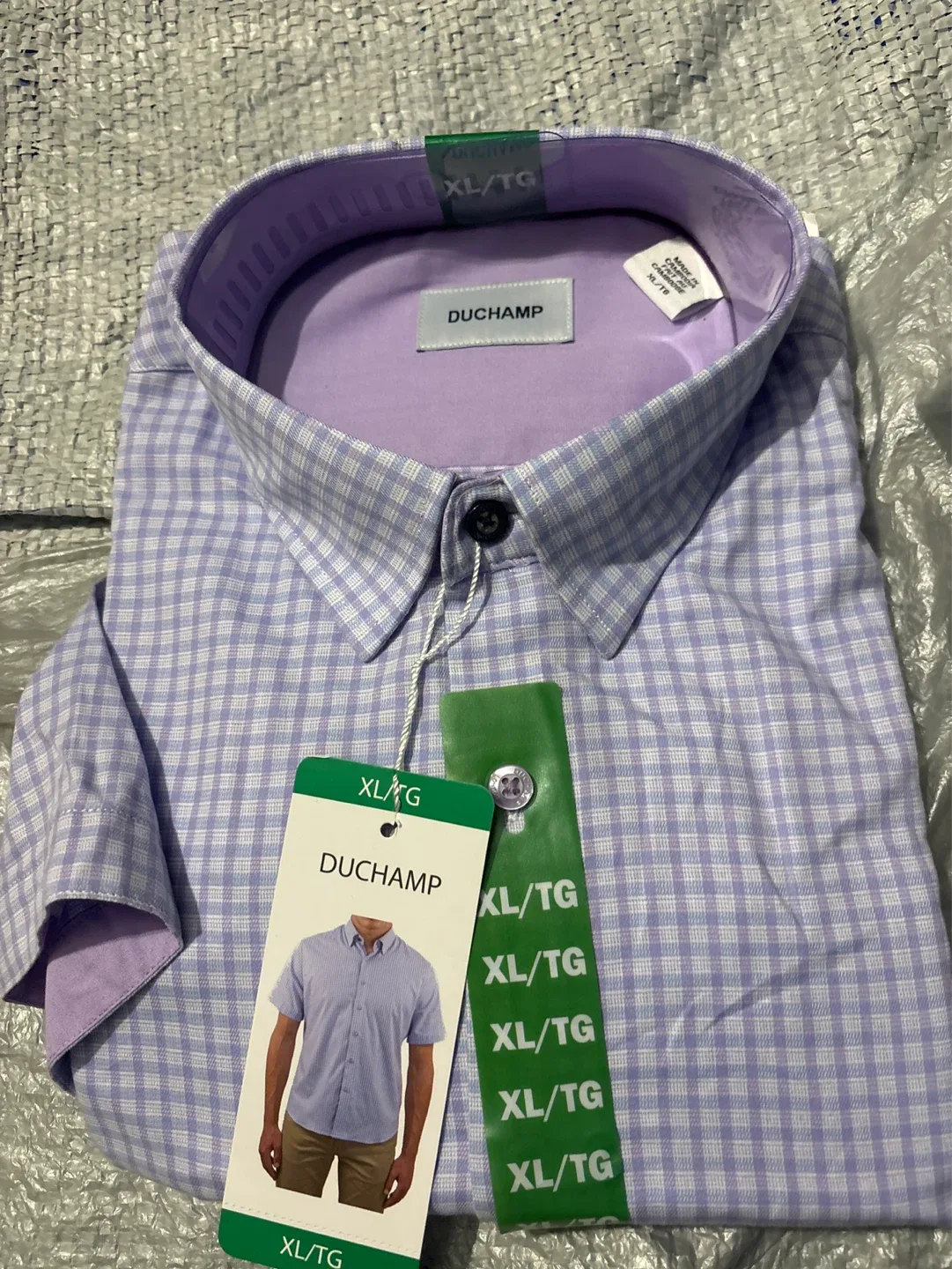 DUCHAMP Short Sleeve Button-Up Shirt - XL/TG